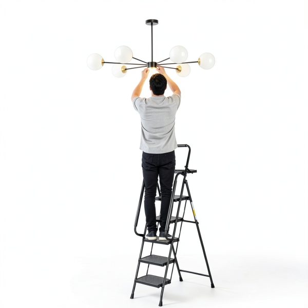 Valeo Step Ladder with Handrails Foldable Anti-Slip Design-6