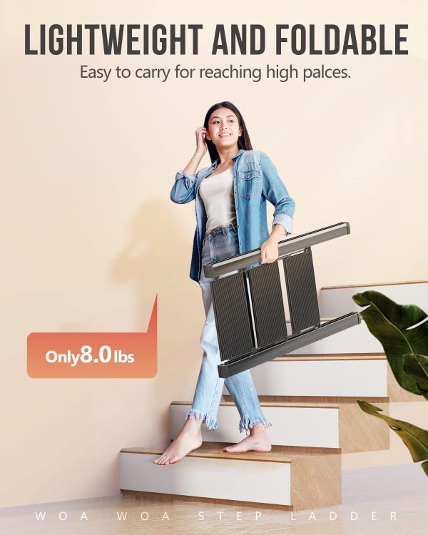 WOA WOA Aluminum Step Ladder Foldable Lightweight Home Use-1