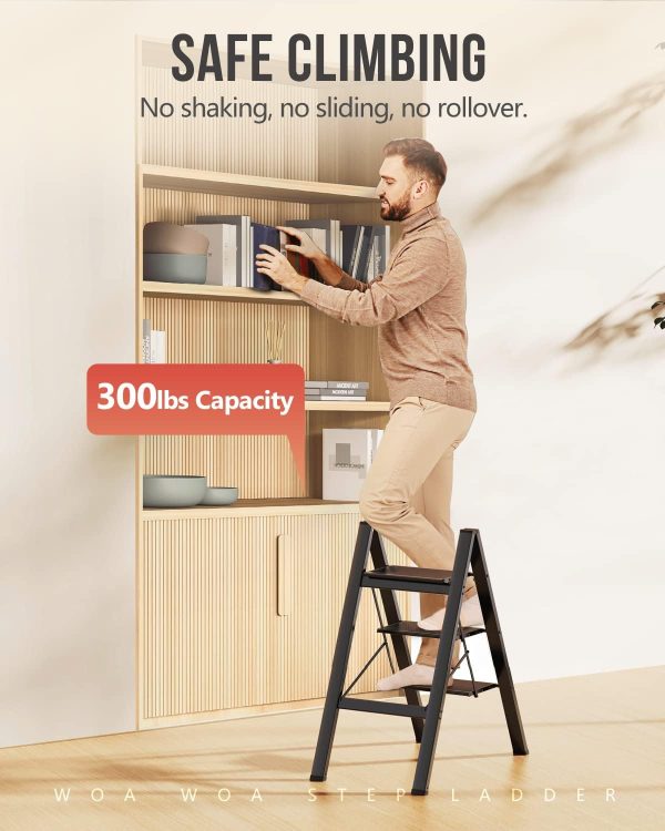 WOA WOA Aluminum Step Ladder Foldable Lightweight Home Use-2