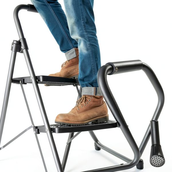 Medical King 3 Step Stool Folding Steel Ladder for Adults-5