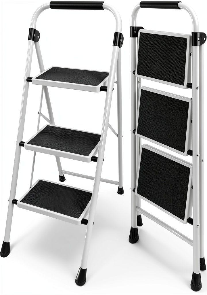 DUMOS folding step ladder in a kitchen setting