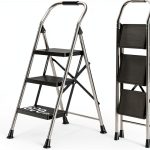 Step Ladder DIAMONDFORGE 3‑Step Black Foldable-0