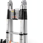 DEZEX Telescoping Ladder Stainless Steel Heavy Duty One-0
