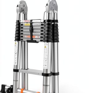 DEZEX Telescoping Ladder Stainless Steel Heavy Duty One-0