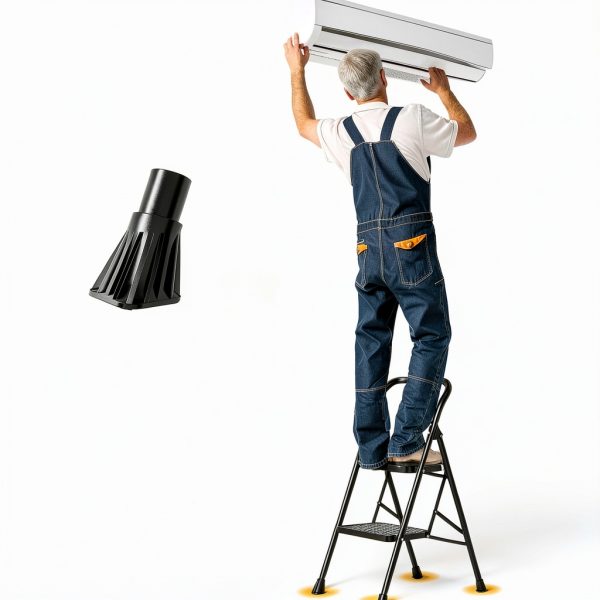 HBTower 2 Step Ladder Foldable Steel Household Stool-3