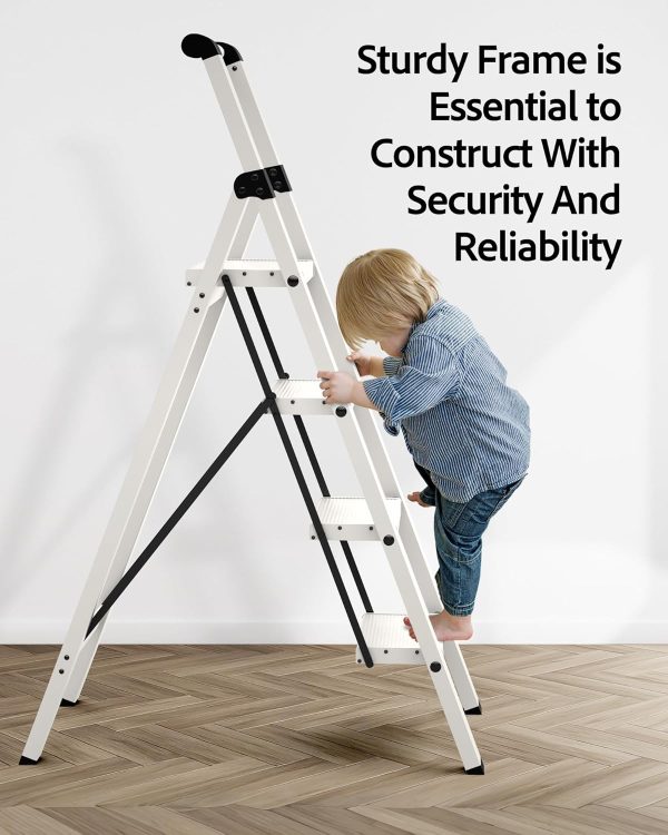 Taranta Aluminum Step Ladder Foldable Lightweight Home Tool-6