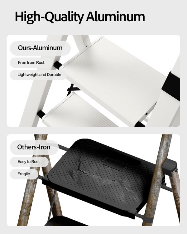 Taranta Aluminum Step Ladder Foldable Lightweight Home Tool-1