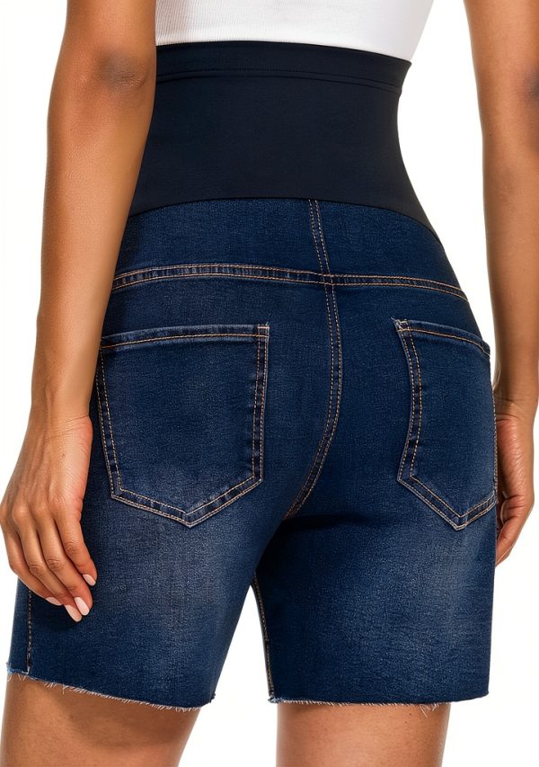 Maternity Denim Shorts for Women Customizable Fit-4