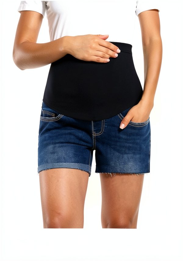 Maternity Denim Shorts for Women Customizable Fit-3