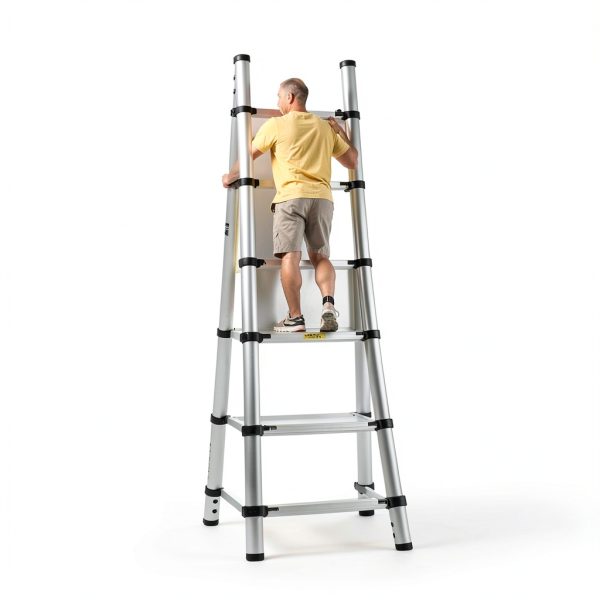 DEZEX Telescoping Ladder Stainless Steel Heavy Duty One-6
