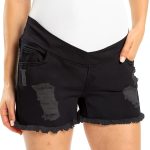 Maternity Denim Shorts for Women Cotton-0