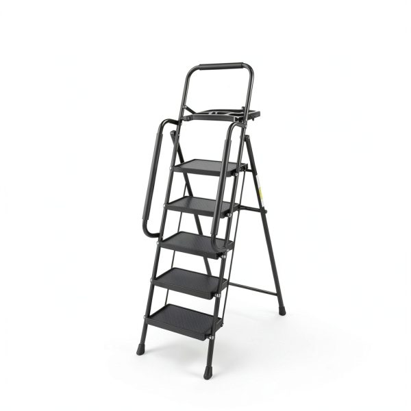 Valeo Step Ladder with Handrails Foldable Anti-Slip Design-1