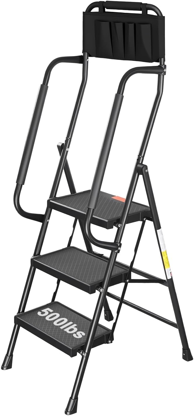 Valeo step ladder unfolded in a garage setting