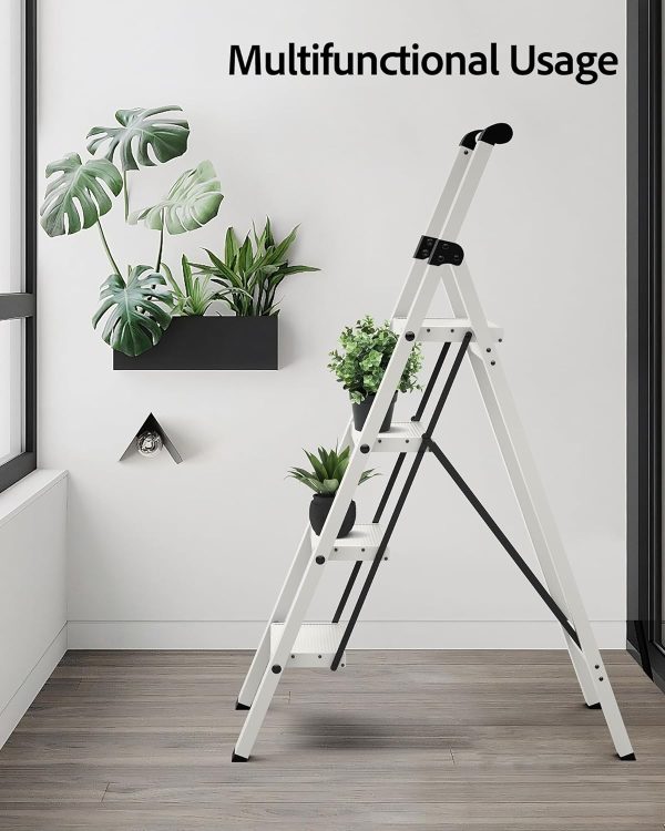 Taranta Aluminum Step Ladder Foldable Lightweight Home Tool-7