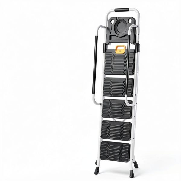 KINGRACK 5-Step Folding Ladder White WK2226-5D-6