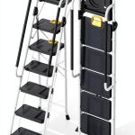 KINGRACK 5-Step Folding Ladder White WK2226-5D-0