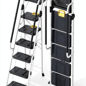 KINGRACK 5-Step Folding Ladder White WK2226-5D-0
