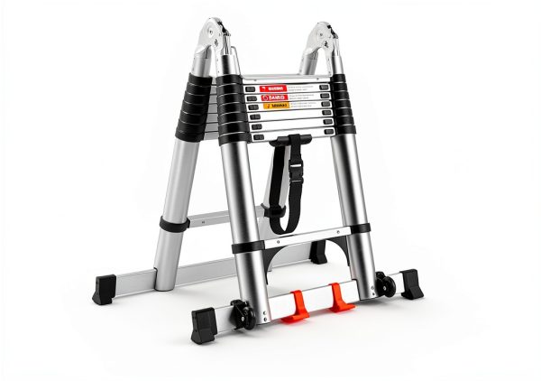 DEZEX Telescoping Ladder Stainless Steel Heavy Duty One-2