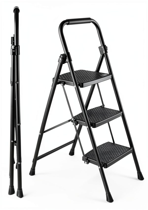 Medical King 3 Step Stool Folding Steel Ladder for Adults-1