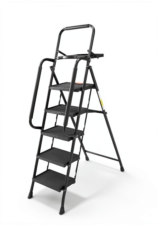 Valeo Step Ladder with Handrails Foldable Anti-Slip Design-2