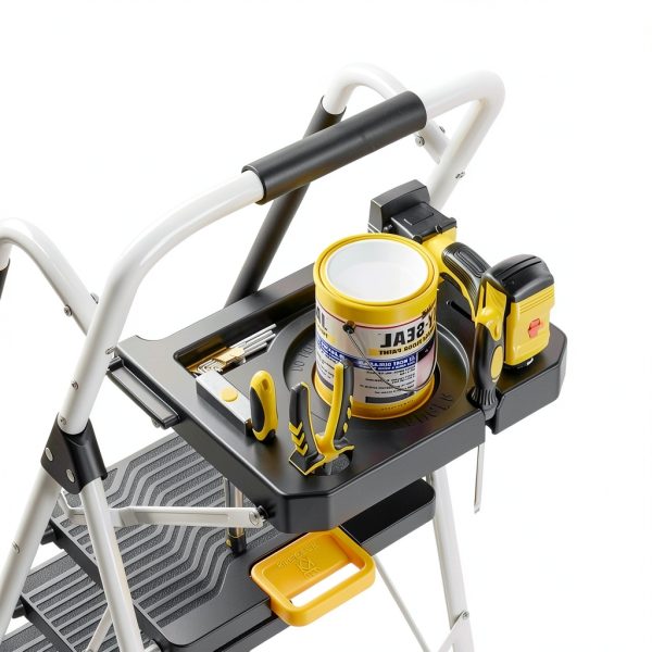 KINGRACK 5-Step Folding Ladder White WK2226-5D-2