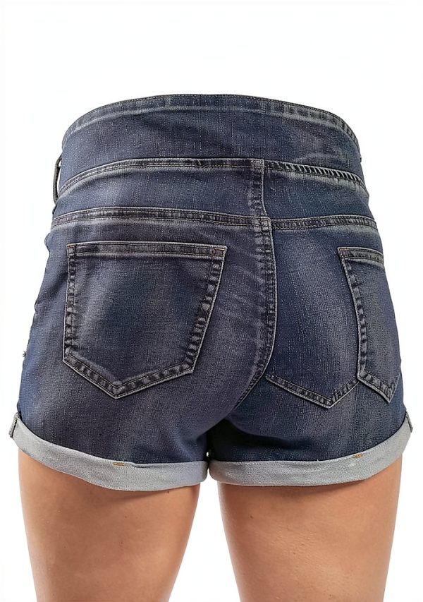 Maternity Denim Shorts for Women Zipper Closure Machine Wash-2