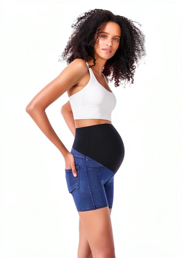 Maternity Denim Shorts for Women Soft Stretchy Material-1