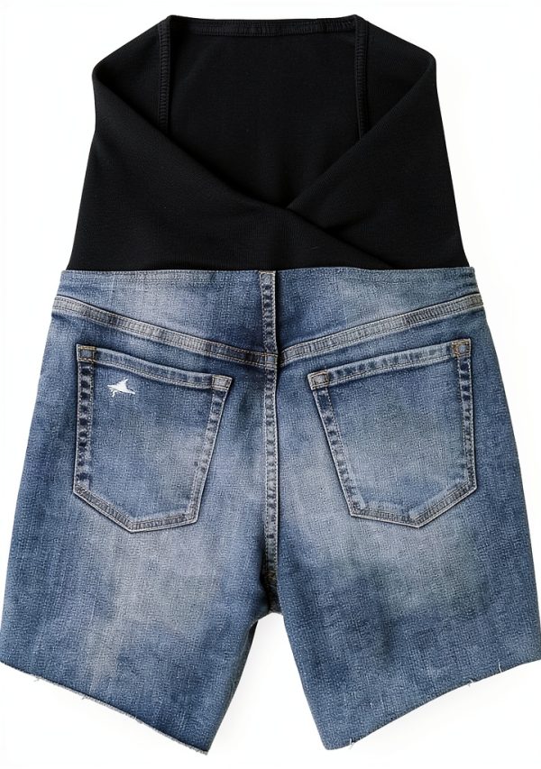 Maternity Denim Shorts Generic High Rise Knee-1