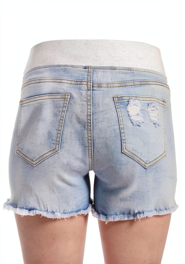 Maternity Denim Shorts BrandX V-Waist Stretch-1