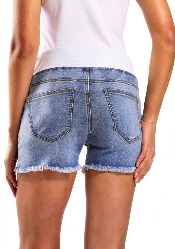 Denim Maternity Shorts Elastic Comfort BrandX-2
