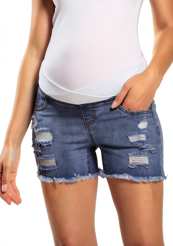 Levis Maternity Denim Shorts Elastic Fit-0