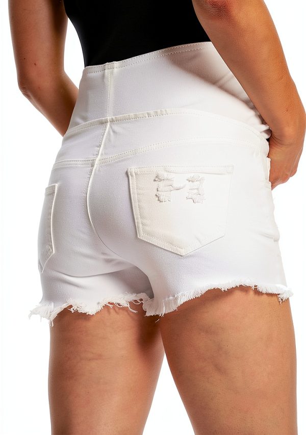 Foucome Maternity Denim Shorts 31 Dark Blue Medium Stretch Fit-2