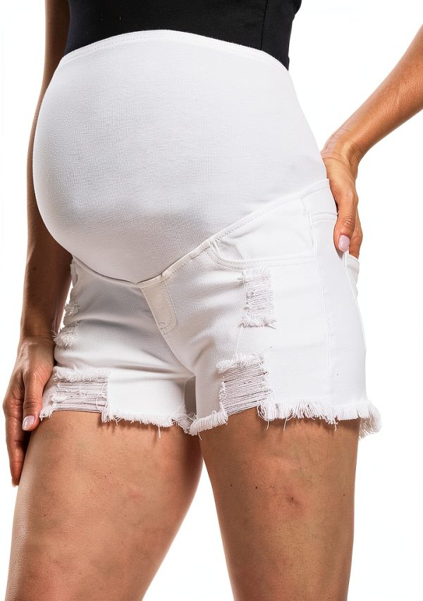 Foucome Maternity Denim Shorts 31 Dark Blue Medium Stretch Fit-1