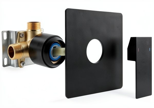 Bathroom Shower Valve Trim Kit COXOVAY Matte Black Brass-7