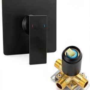 Bathroom Shower Valve Trim Kit COXOVAY Matte Black Brass-0