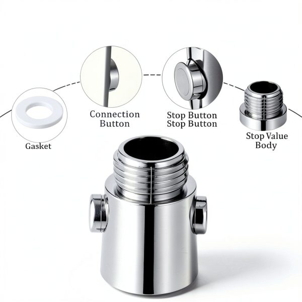 Shower Shut Off Valve Xelsluthe 3-Piece G1/2" Chrome Button-2