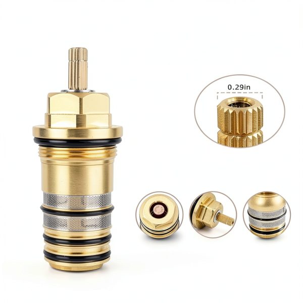 94282000 Thermostatic Cartridge Brass Version – 3/4" Compatible with Hansgrohe 94282000 for Ecostat Showers, Two-Hole & Three-Hole Thermostatic Tub Fillers, Replaces Plastic Version-6