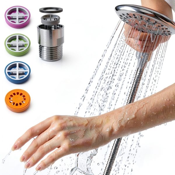 Shower Flow Reducer YDmeet 5-Piece Set with 1/2" Adapter, 1.5-3.2 GPM-6