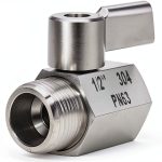 Showerhead Shut Off Valve SHEKUSU 304 Stainless Mini Ball 1/2" NPT-0